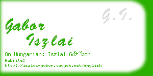 gabor iszlai business card